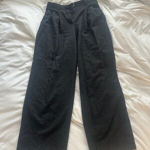 Theory Charcoal Grey Wide-Leg Trousers